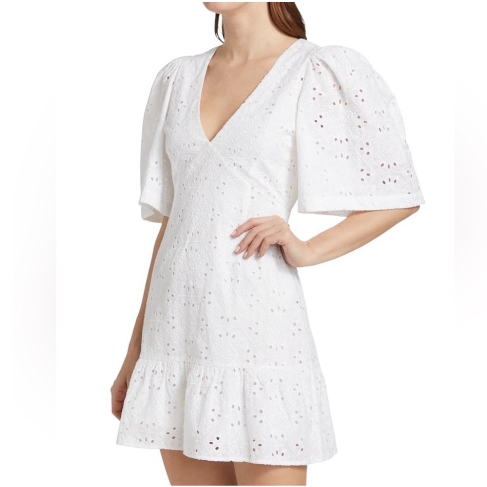 $465 NWT Rhode White Mariana Eyelet
Cotton Mini Dress Sz 6